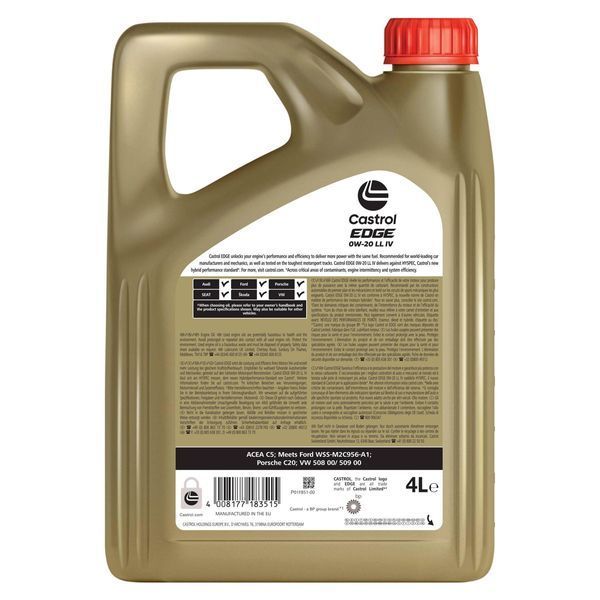 Castrol EDGE LL IV 0W-20 4 л 15B6C4 фото